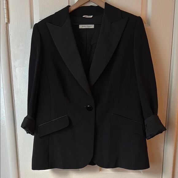 Marina Rinaldi Triacetate Black Blazer Jacket size 25/US 16 - Picture 1 of 9